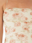 product Princess Polly Crew Neck  Cartian Strapless Maxi Dress Cream / Pink Floral