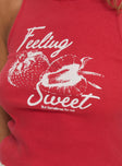 product Princess Polly Berries N Sweets Tank Red Sleeveless Crew Neck 