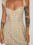 Landon Mini Dress Yellow Floral Petite