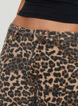 Princess Polly High Waisted  Top Model Jeans Leopard