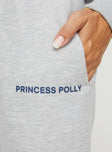 product Princess Polly  Princess Polly Straight Leg Track Pants Text Grey Marle