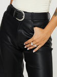 product Princess Polly High Waisted Pants High Waisted Pants High Waisted Pants  Dempsey Faux Leather Pants Black