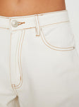 product Princess Polly Naylor Wide Leg Jeans Cream Tall Low Rise Jeans 