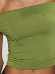 product Princess Polly Irina Multi-wear Top Green Sleeveless Asymmetric Neckline 