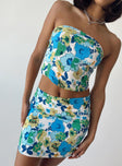 product Princess Polly Sleeveless Asymmetric Neckline  Chadwick Top Blue Floral