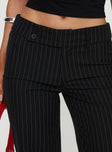 product Princess Polly Socialista Pinstripe Pant Black Low Rise Pants 