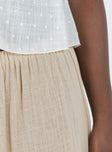 Front view of model wearing  front Hold Me Close Maxi Skirt Beige Princess Polly  Mini Skirts 