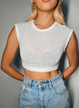 Front view of model wearing  front Princess Polly Sleeveless Square Neck  Hardie Top White