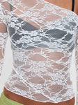 How Ironic One Shoulder Lace Top Cream