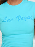 product Princess Polly Las Vegas Top Blue Sleeveless Crew Neck 