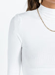 product Princess Polly Full Sleeves High Neck  Lerman Long Sleeve Top White