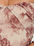 Irena Strapless Mini Dress Rose Floral Petite