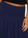 Elaila Pleat Midi Skirt Navy