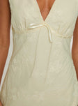 Faithfully Embroidered Mini Dress Beige