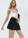   front view of model wearing Princess Polly Elle Mini Skirt Black Mini Skirts 