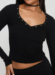 Brea Long Sleeve Top Black