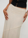 Damonica Linen Maxi Skirt Beige