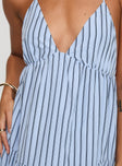 Mazzey Halter Maxi Dress Blue Stripe