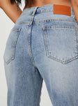 product Princess Polly Low Rise Jeans  Holly Asymmetric Straight Leg Jean Light Wash Denim Lower Impact