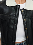 Aldari Faux Leather Vest Black