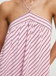 Moonlit Mini Dress Pink Stripe