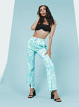 front view of model wearing Princess Polly Zaid Pants Green 