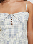 Lorien Corset Top Blue Check