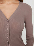 Sylvestra Long Sleeve Top Brown