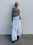 back view of model wearing Princess Polly Miriah Maxi Skirt White Low Impact Maxi 