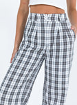 Front view of model wearing  front Princess Polly  Archer Pants Grey Plaid