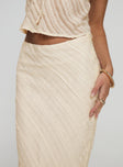 back view of model wearing Princess Polly Jacintha Maxi Skirt Cream Maxi 