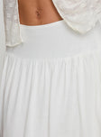 Prophecy Tiered Midi Skirt White