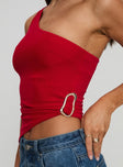 Machiatto One Shoulder Top Red