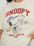 Snoopy Championship Oversized Tee White