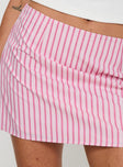 Samanfie Mini Skirt Pink Stripe