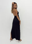 Front view of model wearing  front Princess Polly Crew Neck  Jonesy Maxi Dress Black