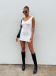 product Princess Polly Asymmetric Neckline Asymmetric Neckline  Eberose Reversible Mini Dress White