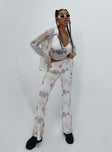 Front view of model wearing  front Princess Polly  Bohemian Romance Pant Multi