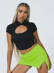   front view of model wearing Princess Polly Aisha Mini Skirt Green Mini Skirts 