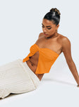 product Princess Polly Sleeveless Asymmetric Neckline  Mani Top Orange