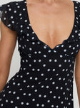 I Guess So Mini Dress Black Polka Dot