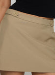 Hosier Twill Mini Skirt Taupe