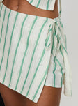 Gulliver Tie Side Mini Skort Green Stripe