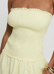 Tinsie Strapless Maxi Dress Yellow