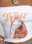 Fresh Fruit Strapless Top Ivory