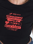 product Princess Polly Short Sleeves Square Neck  Heartbreak Tee Black