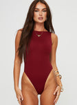 product Princess Polly Sleeveless Square Neck  Beresford Bodysuit Wine