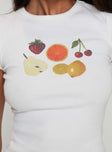 product Princess Polly Fruit Salad Tee White Multi Short Sleeves Crew Neck 