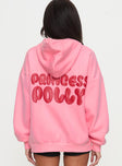 Princess Polly Hooded Sweatshirt Bubble Text Pink / Red