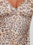 product Princess Polly Zuba Mini Dress Leopard V-Neck 